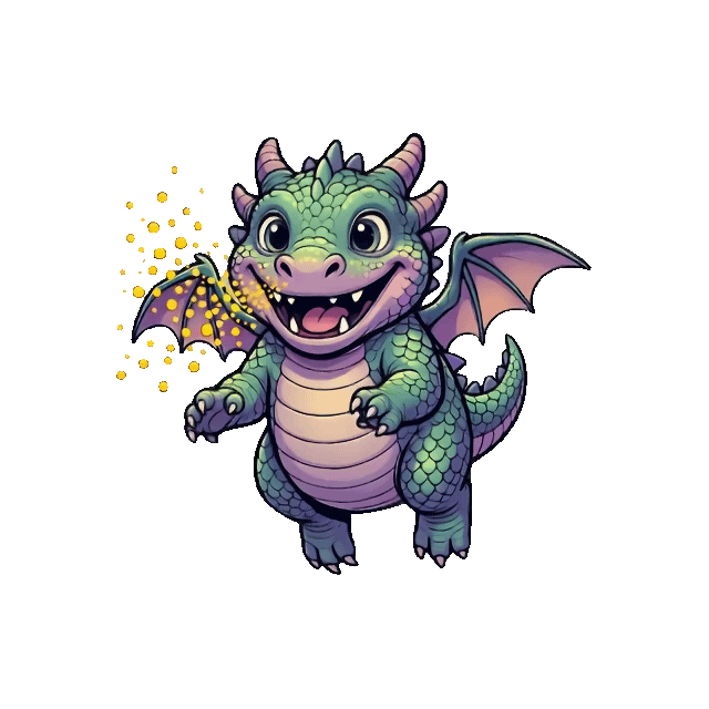 Dragon celebrating